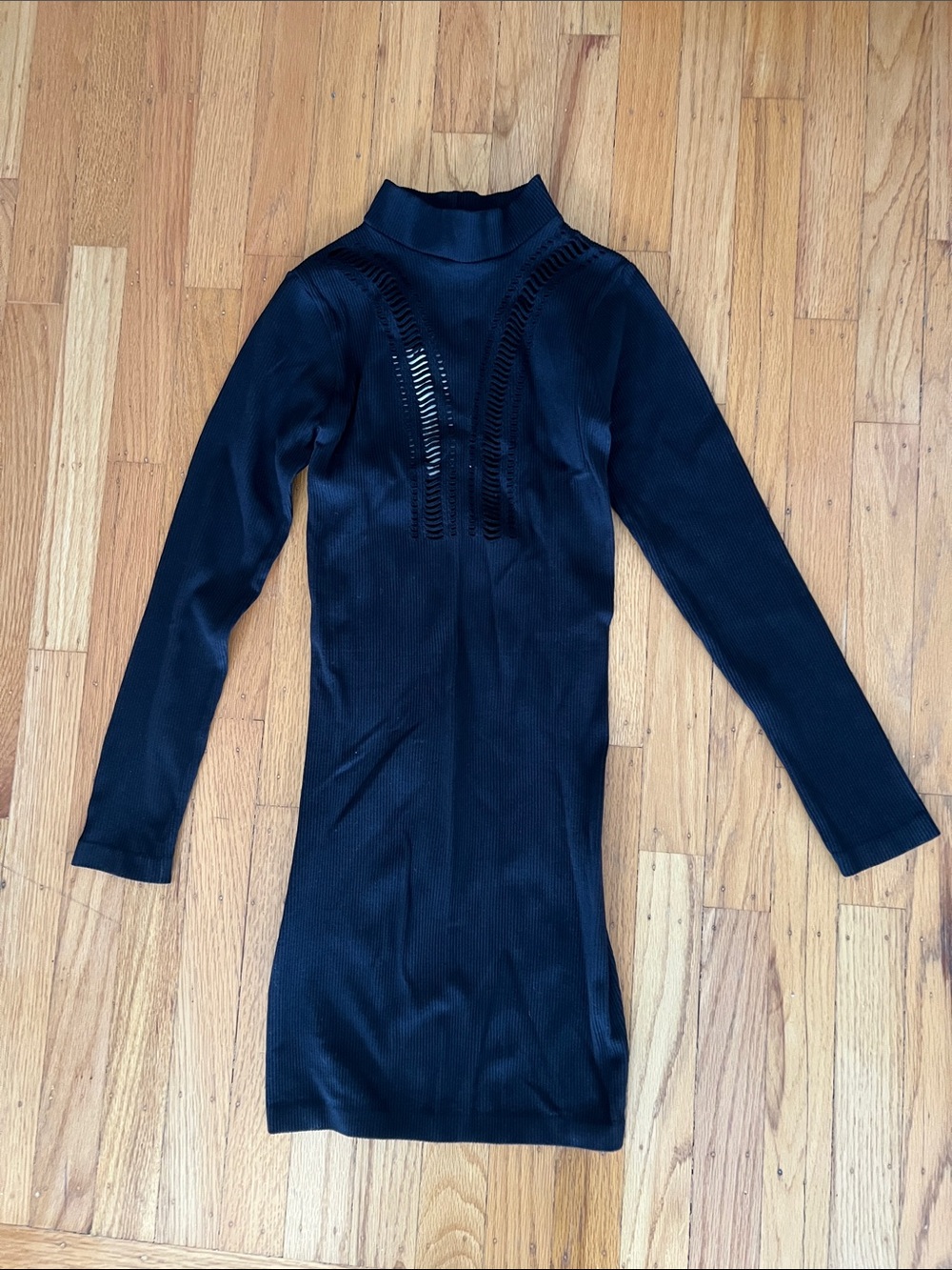 BNWT! Zara Black bodycon mini dress ribbed XS